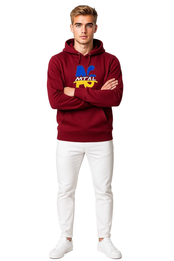 Kapüşonlu Sweatshirt AG MTAL Unisex Günlük Rahat Model