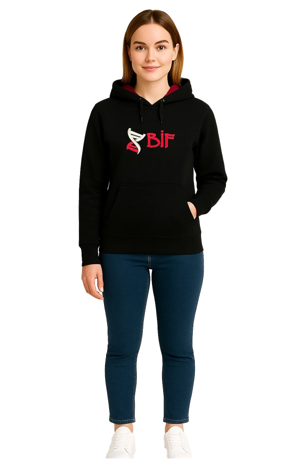 Kapüşonlu Sweatshirt 3 İp BİF Unisex Günlük Rahat Model