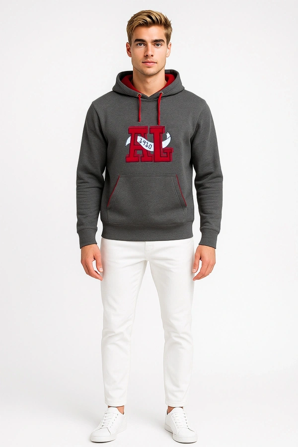 Unisex 3 İplik Kapüşonlu Sweatshirt AL1910 Günlük Spor Giyim