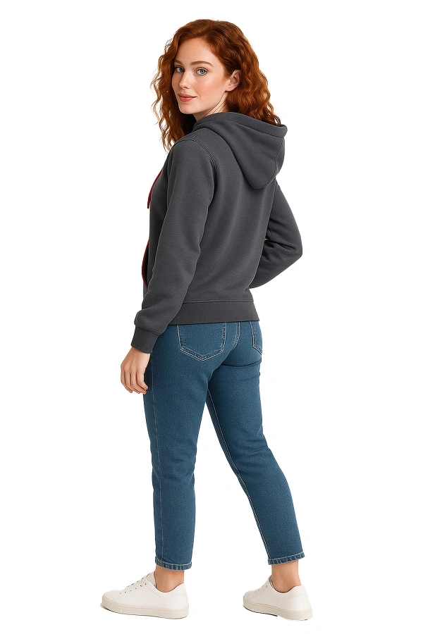 Unisex 3 İplik Kapüşonlu Sweatshirt AL1910 Günlük Spor Giyim