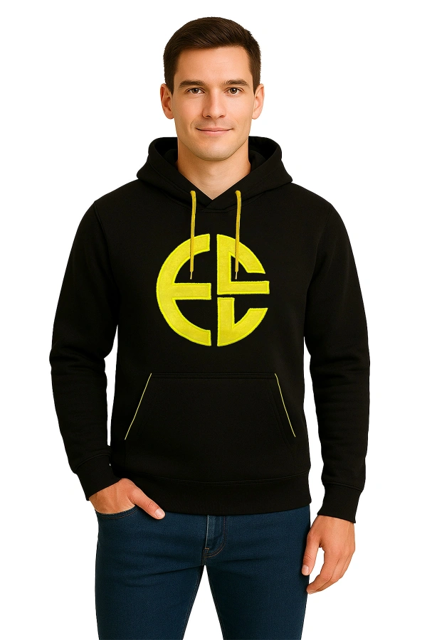 ECL 3 İp Kapüşonlu Sweatshirt Unisex Kanguru Cepli Şık Tasarım