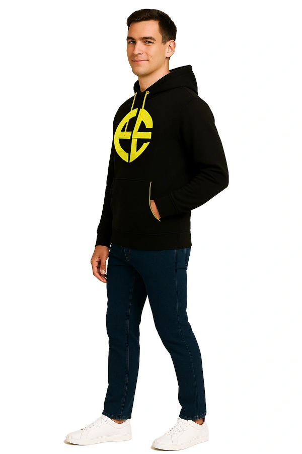 ECL 3 İp Kapüşonlu Sweatshirt Unisex Kanguru Cepli Şık Tasarım