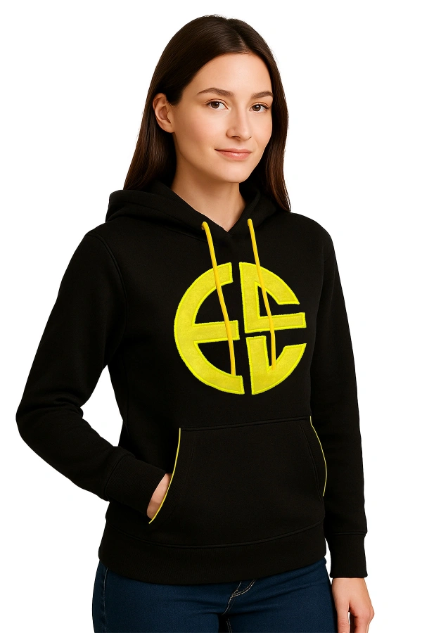 ECL 3 İp Kapüşonlu Sweatshirt Unisex Kanguru Cepli Şık Tasarım