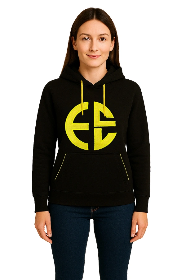 ECL 3 İp Kapüşonlu Sweatshirt Unisex Kanguru Cepli Şık Tasarım