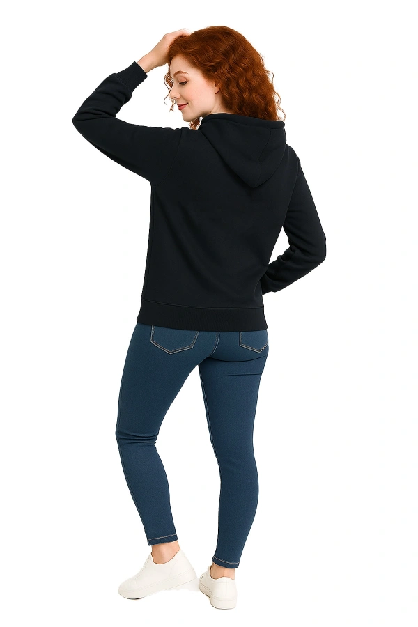 3 İp Kalp Çizgili Sweatshirt Erkek/Kadın Günlük Oversize Model