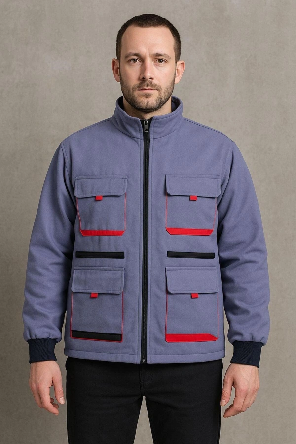 Gri 7/7 Gabardin Kumaş Teknik Mont Kışlık Dayanıklı Tasarım