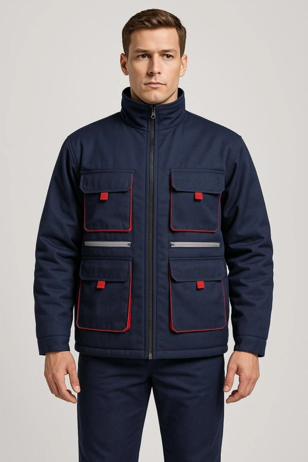 Lacivert 7/7 Gabardin Kumaş Teknik Mont Kışlık Dayanıklı Tasarım