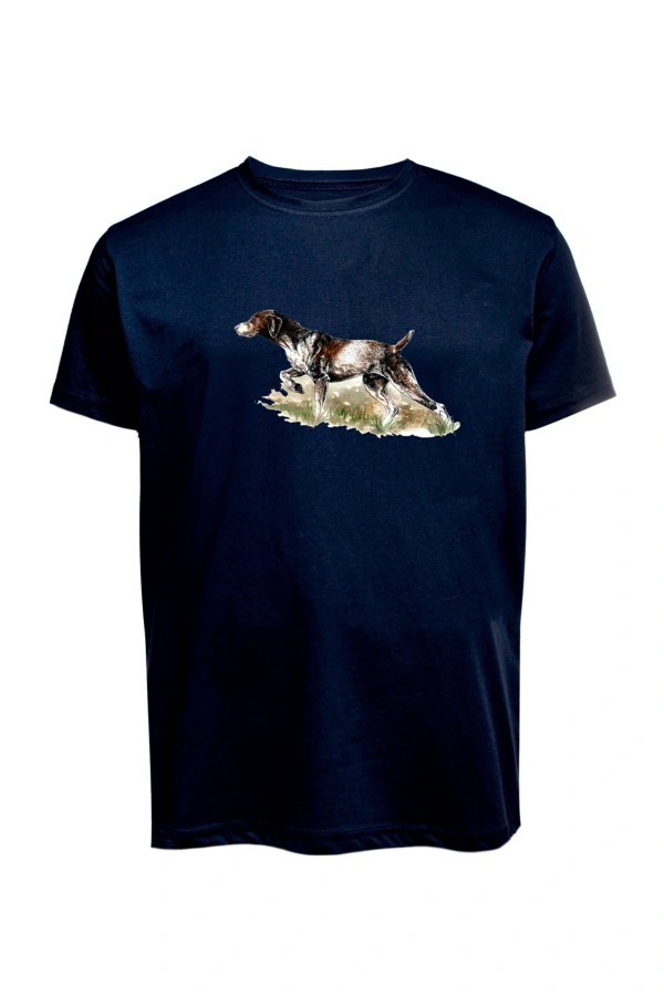 Unisex Av Köpeği Baskılı Tişört Pamuk Penye Süprem Basic
