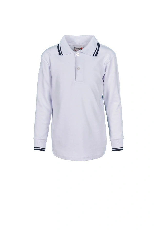 Çocuk Uzun Kol Polo Yaka Sweatshirt Rahat ve Şık Tasarım