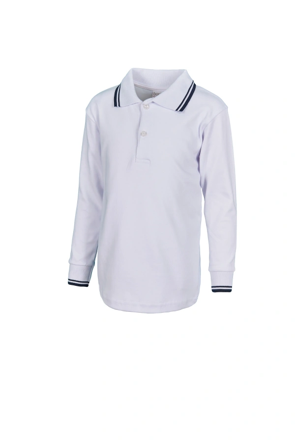 Çocuk Uzun Kol Polo Yaka Sweatshirt Rahat ve Şık Tasarım