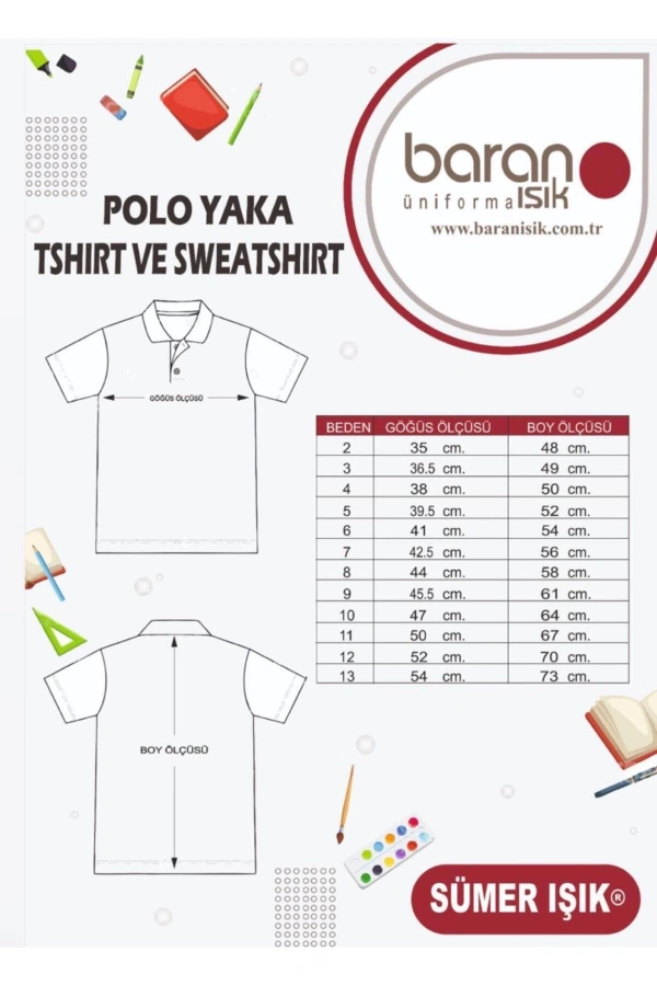 Çocuk Uzun Kol Polo Yaka Sweatshirt Rahat ve Şık Tasarım
