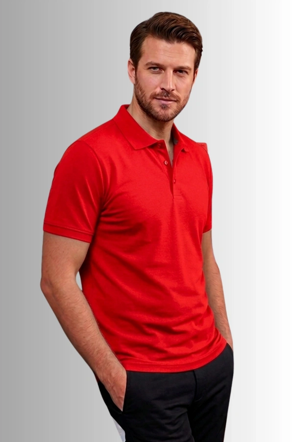 Premium 1. Sınıf Polo Yaka Erkek Lakos Tişört Rahat Kalıp Nefes Alabilen %100 Pamuk