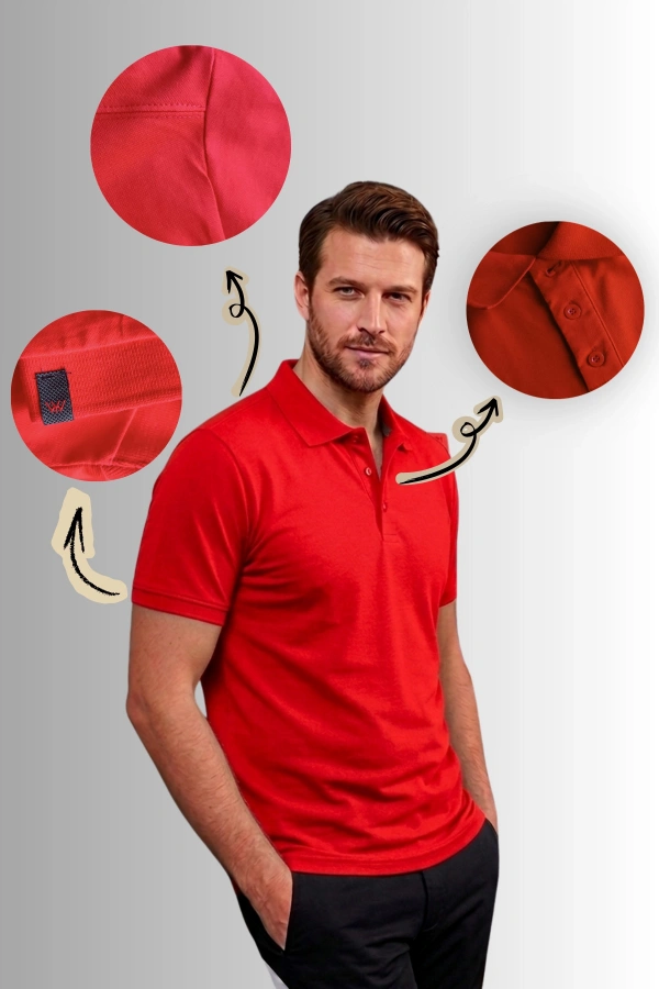 Premium 1. Sınıf Polo Yaka Erkek Lakos Tişört Rahat Kalıp Nefes Alabilen %100 Pamuk