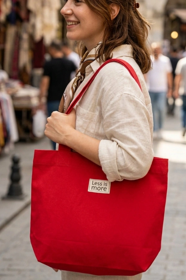 El Yapımı Bez Çanta Kanvas Tote Bag Kadın Günlük Şık Kullanım