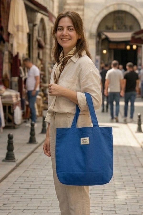 El Yapımı Bez Çanta Kanvas Tote Bag Kadın Günlük Şık Kullanım