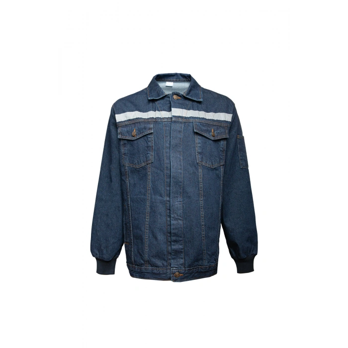 Yazlık Reflektörlü Kot Ceket Erkek Rahat Kesim Denim Ceket