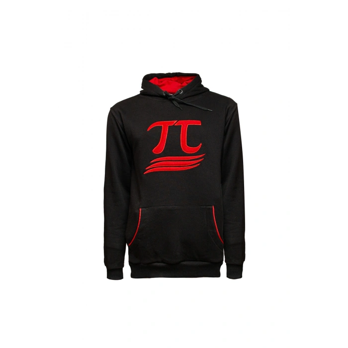 3 İplik Kapüşonlu Sweatshirt Pi Sayısı İşlemeli Unisex Rahat Kalıp