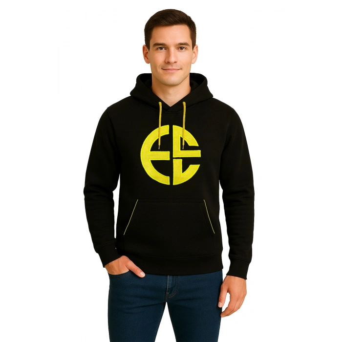ECL 3 İp Kapüşonlu Sweatshirt Unisex Kanguru Cepli Şık Tasarım