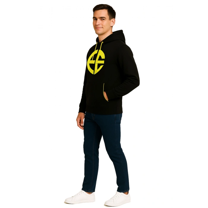 ECL 3 İp Kapüşonlu Sweatshirt Unisex Kanguru Cepli Şık Tasarım