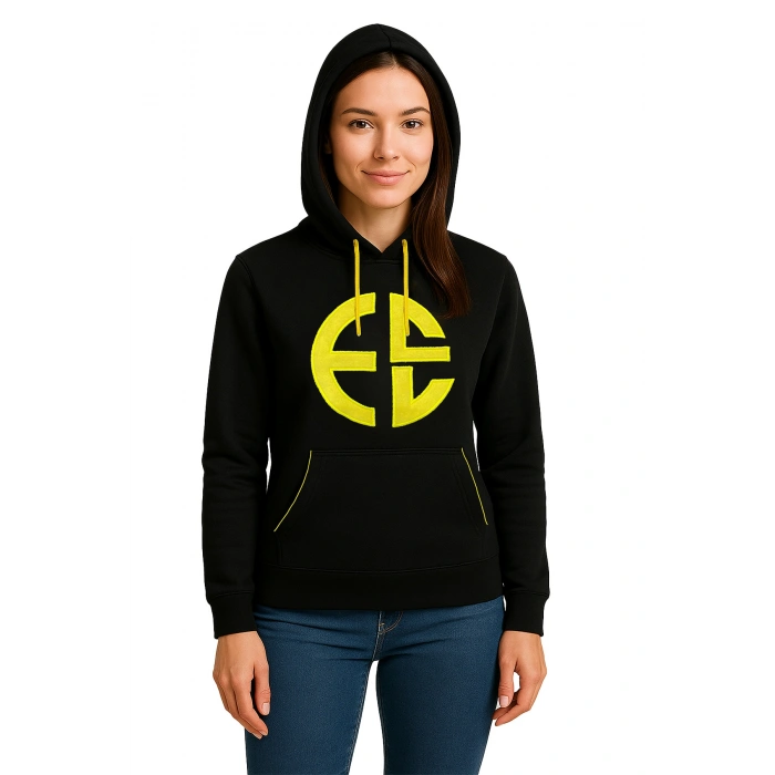 ECL 3 İp Kapüşonlu Sweatshirt Unisex Kanguru Cepli Şık Tasarım