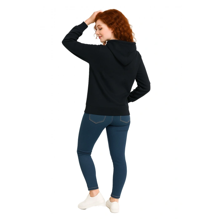 3 İp Kalp Çizgili Sweatshirt Erkek/Kadın Günlük Oversize Model