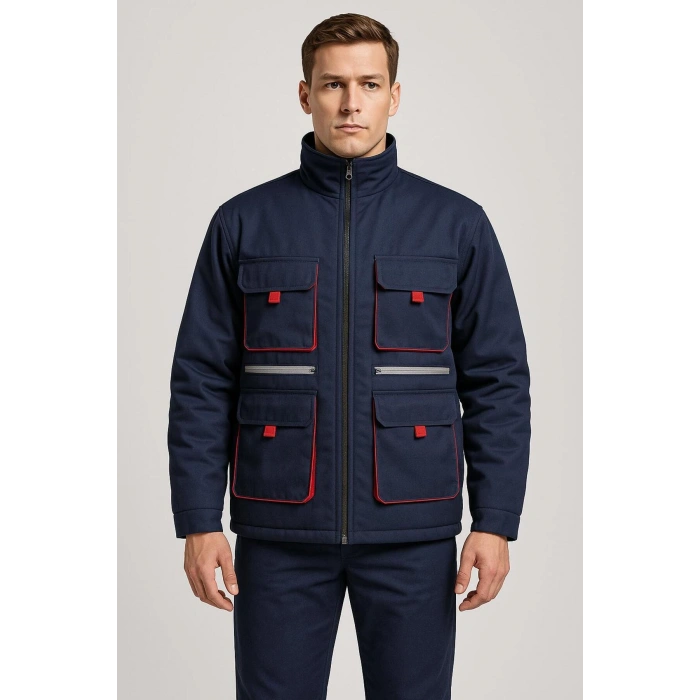 Lacivert 7/7 Gabardin Kumaş Teknik Mont Kışlık Dayanıklı Tasarım