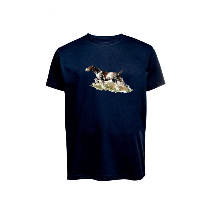 Unisex Av Köpeği Baskılı Tişört Pamuk Penye Süprem Basic