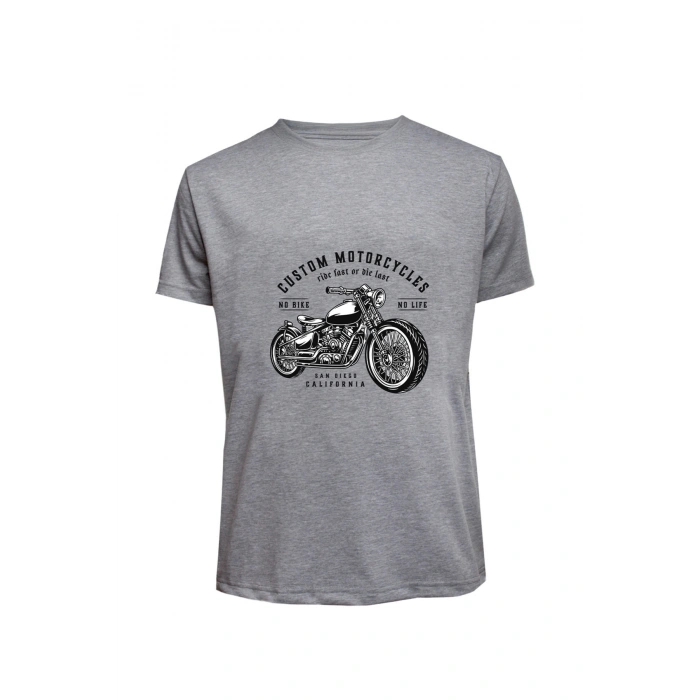 Unisex Vespa Baskılı Tişört Pamuk Penye Süprem Basic