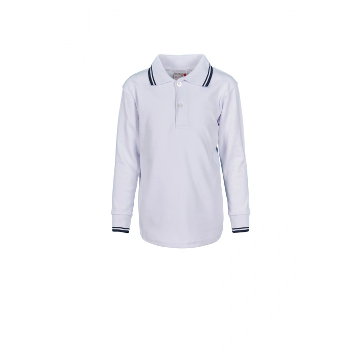 Çocuk Uzun Kol Polo Yaka Sweatshirt Rahat ve Şık Tasarım