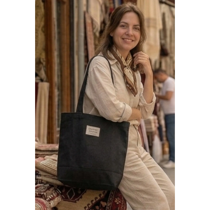 El Yapımı Bez Çanta Kanvas Tote Bag Kadın Günlük Şık Kullanım