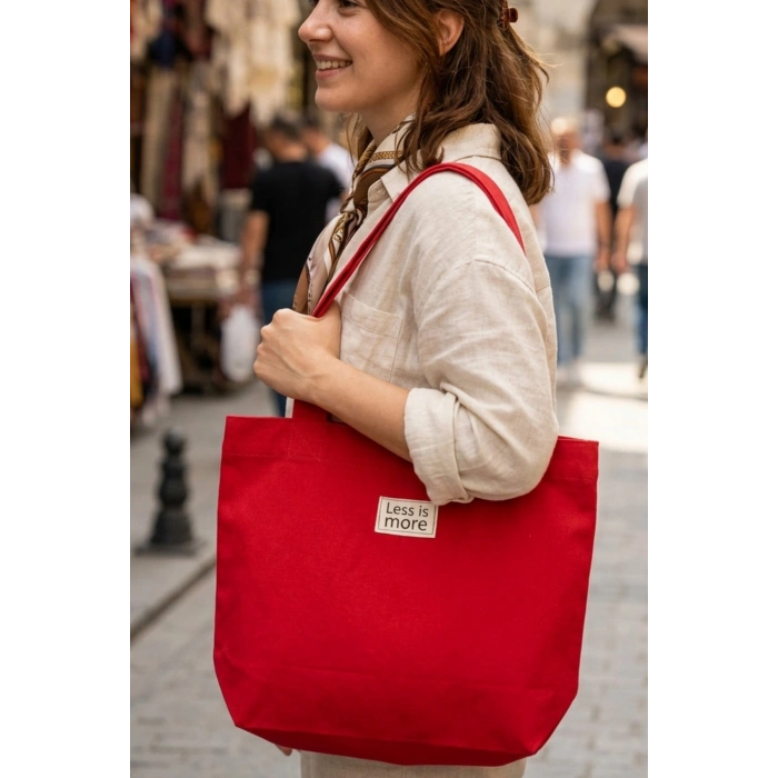 El Yapımı Bez Çanta Kanvas Tote Bag Kadın Günlük Şık Kullanım
