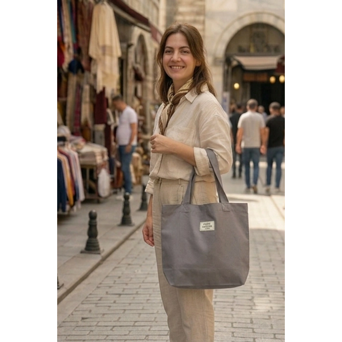 El Yapımı Bez Çanta Kanvas Tote Bag Kadın Günlük Şık Kullanım