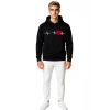 3 İp Kalp Çizgili Sweatshirt Erkek/Kadın Günlük Oversize Model