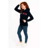 3 İp Kalp Çizgili Sweatshirt Erkek/Kadın Günlük Oversize Model