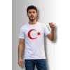 Özel Tasarım Türk Bayrağı Baskılı Tshirt - %100 Pamuk Penye Süprem Sıfır Yaka Unisex
