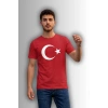 Özel Tasarım Türk Bayrağı Baskılı Tshirt - %100 Pamuk Penye Süprem Sıfır Yaka Unisex
