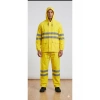 PVC Reflektif Yağmurluk Alt Üst Takım Kapüşonlu Su Geçirmeye Dirençli Outdoor İş Kıyafeti
