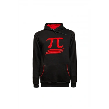 3 İplik Kapüşonlu Sweatshirt Pi Sayısı İşlemeli Unisex Rahat Kalıp