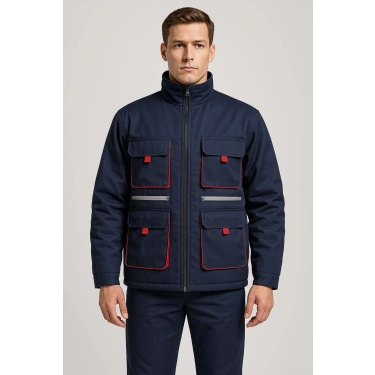 Lacivert 7/7 Gabardin Kumaş Teknik Mont Kışlık Dayanıklı Tasarım