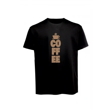 Unisex Coffee Yazılı Baskılı Tişört Pamuk Penye Süprem Basic
