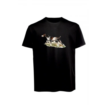 Unisex Av Köpeği Baskılı Tişört Pamuk Penye Süprem Basic