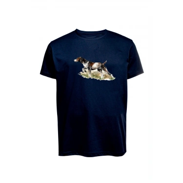 Unisex Av Köpeği Baskılı Tişört Pamuk Penye Süprem Basic