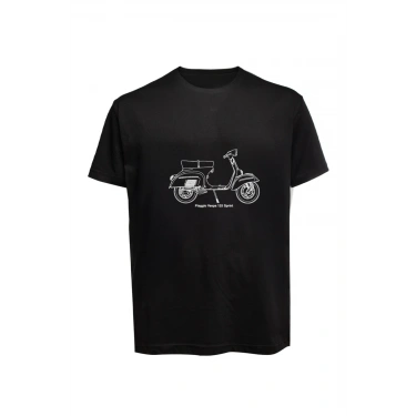 Unisex Vespa Baskılı Tişört Pamuk Penye Süprem Basic