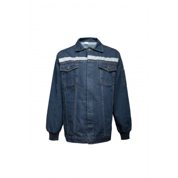 Yazlık Reflektörlü Kot Ceket Erkek Rahat Kesim Denim Ceket