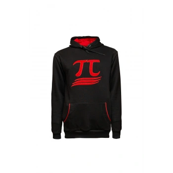 3 İplik Kapüşonlu Sweatshirt Pi Sayısı İşlemeli Unisex Rahat Kalıp