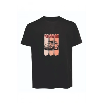Unisex Vosvos Baskılı Tişört Pamuk Penye Süprem Basic
