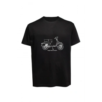 Unisex Vespa Baskılı Tişört Pamuk Penye Süprem Basic