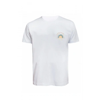 Unisex 0 Yaka Tişört Sunshine On My Mind Yazısı Baskılı Compact Penye Rahat Model