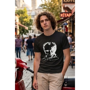 Özel Tasarım Atatürk Rölye ve İmzalı Tshirt - %100 Pamuk Penye Süprem Sıfır Yaka Unisex