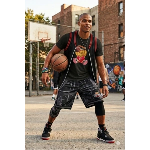 Unisex Basketbolcu Cool Ayıcık Baskılı Tişört Pamuk Penye Süprem Basic
